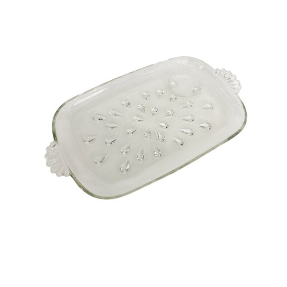 vintage Hazel-Atlas Informal Snack clear teardrop Plate glassware serving dish - Picture 8 of 8